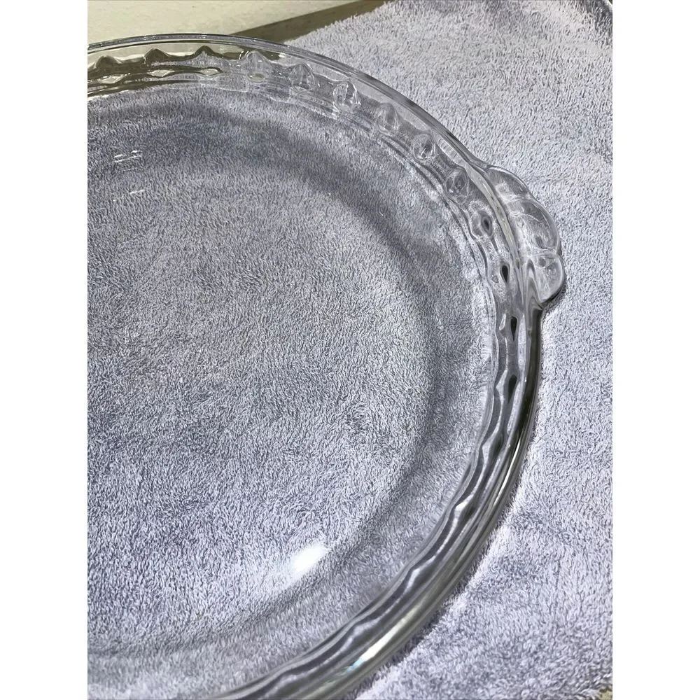 Pyrex Clear Glass Pie Plate Baking Deep Dish Pan - 9.5 Inch ‎ Scalloped #229